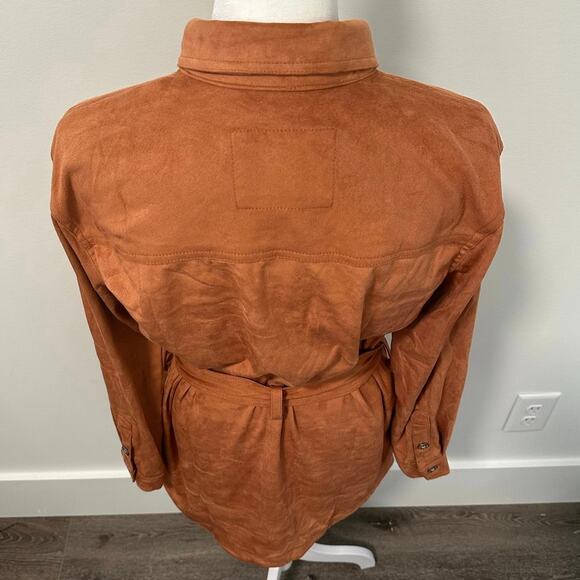 Jessica Simpson Button Front Brown Suede Dress - Picture 4 of 12
